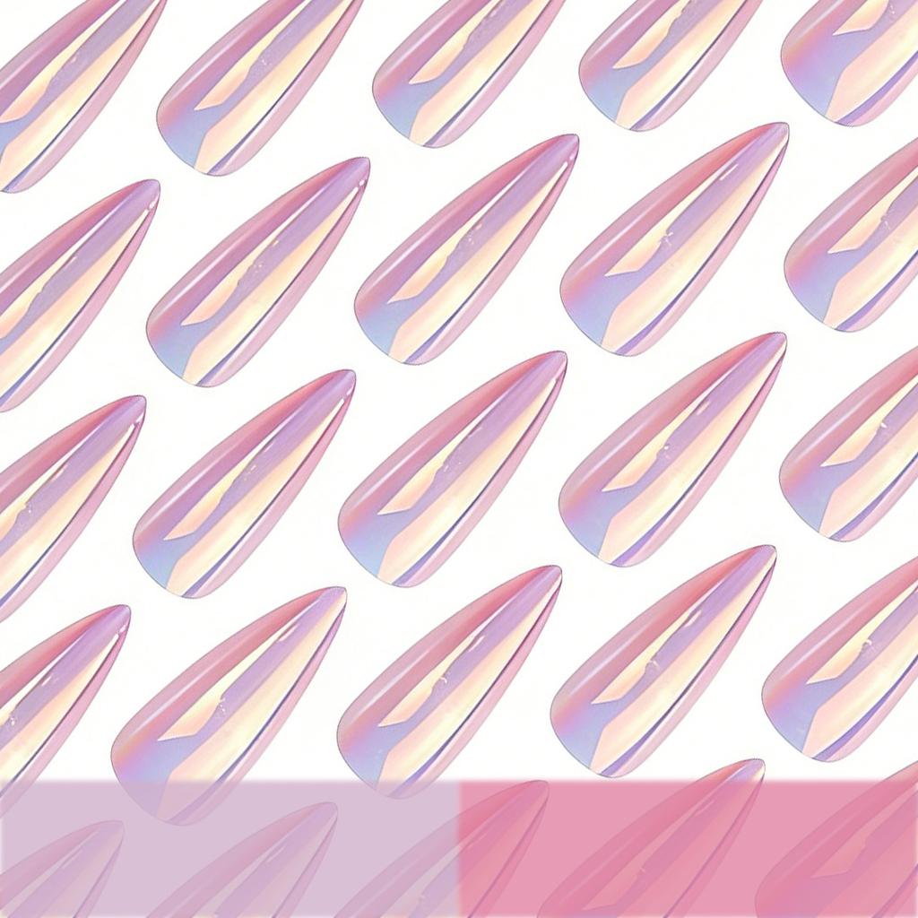 European And American Nail Art, Nail Plate Electroplated Chrome Mirror Spice Girl Wind Long-Pointed Nail, Wearing Nail
