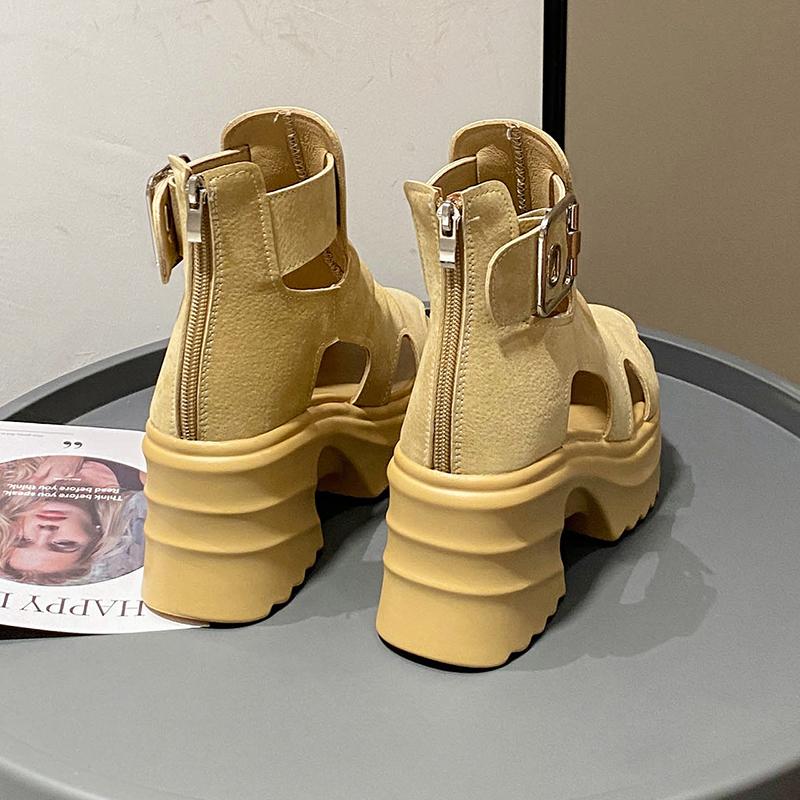 TUINANLE Женские сандалии, летние женские туфли на высоком каблуке, массивная обувь на платформе, милые белые сандалии на молнии