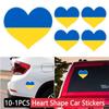 1/5/10pcs Heart Shape Ukrainian Flag Car Sticker Funny Ukraine Auto Window Refrigerator Laptop Decal Accessories