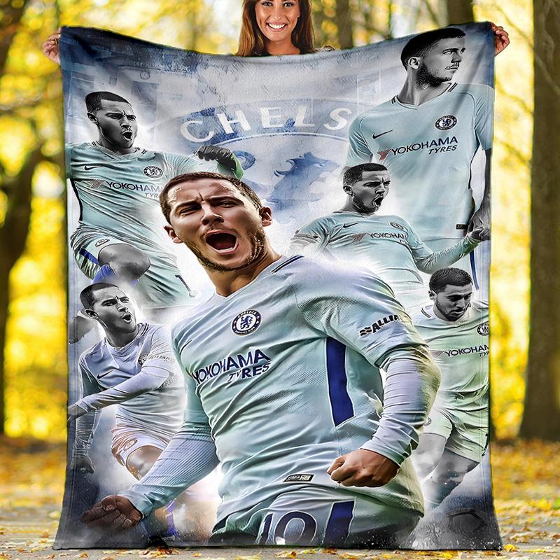Chelsea FC logo printed throw blanket—soft,warm;versatile blanket for all seasons—perfect as &air-conditioning throw,nap blanket