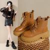 Boots Women Spring and Fall with Skirt Short Boots Thick Bottom Retro Inner Thick Bottom Fashionable and Comfortable