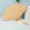 1Pc Folding Fan Handmade With Tassels Handcraft New Year's Gift Vintage Bamboo Chinese Style Solid Color