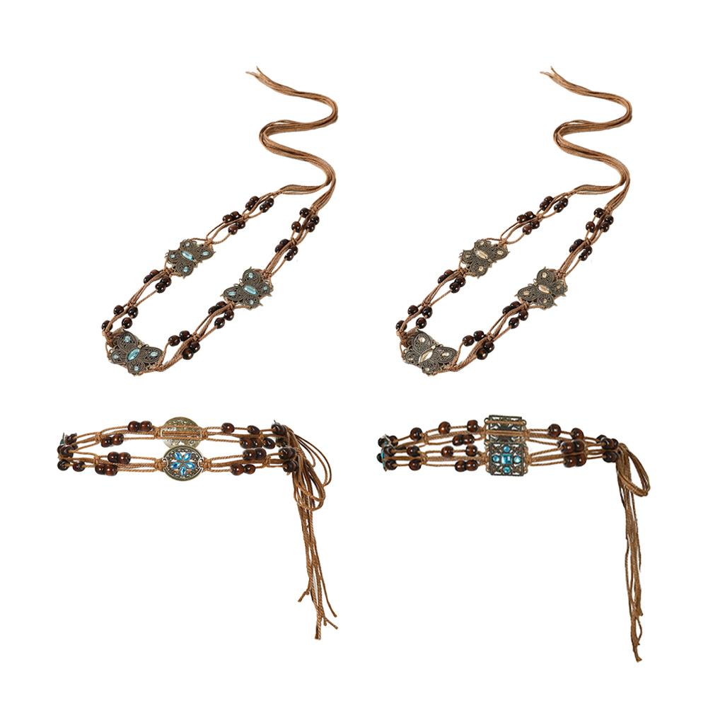 Women's Belt Vintage Ethnic Style Handwoven Belt Women's Style Dress Versatile Decorative Chain A2K6