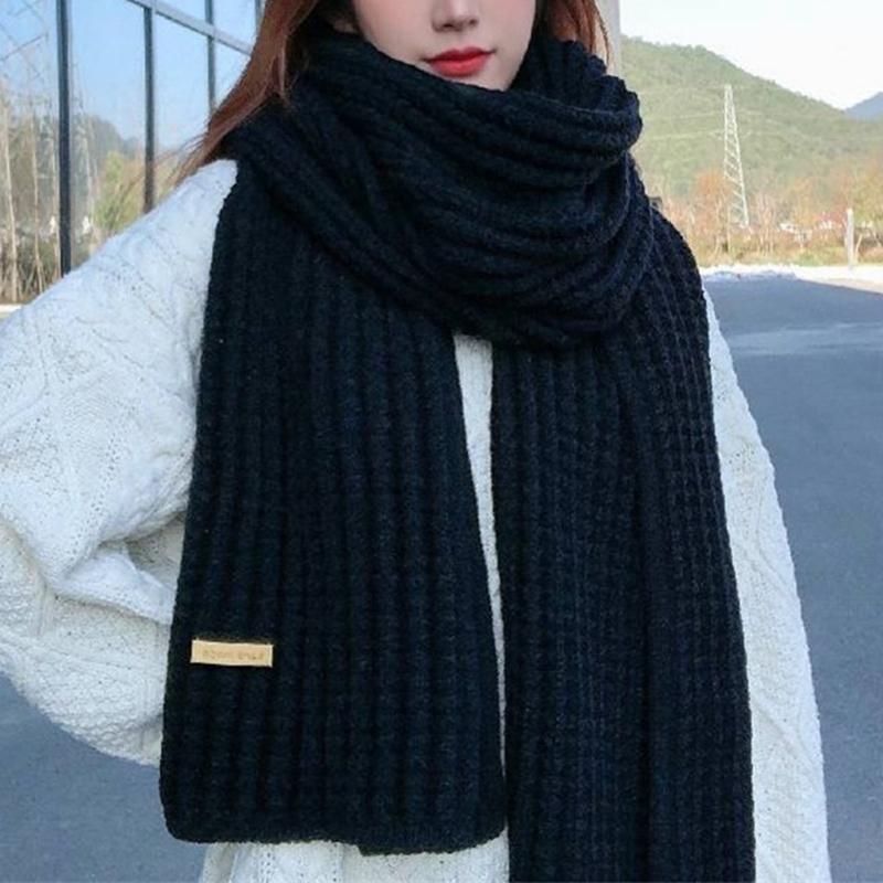 Thickening Warm Knitting Scarf Men Women Neck Cover Riding Bibwinter Thermal Neck Warmer Skiing Scarf Christmas Gift Red Scarves