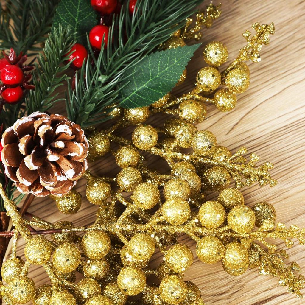 1-20 шт. блестящие искусственные красные ягодные стебли рождественские искусственные ягодные ветки самодельные рождественские елочные гирлянды украшения для праздничного стола