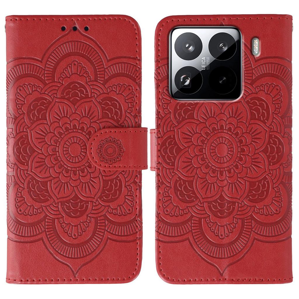For Xiaomi 15 Pro Case PU Leather Mandala Imprinted Design Wallet Phone Cover