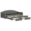 VidaXL Daybed with Trundle and Drawers Dark Grey 90x190 Cm Fabric 3197577