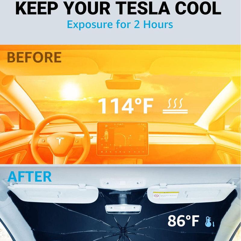 Для Tesla Model Y Model 3 highland лобовое стекло солнцезащитный козырек зонт переднее окно солнцезащитный козырек с вращением на 360° сгибаемый Модель Y