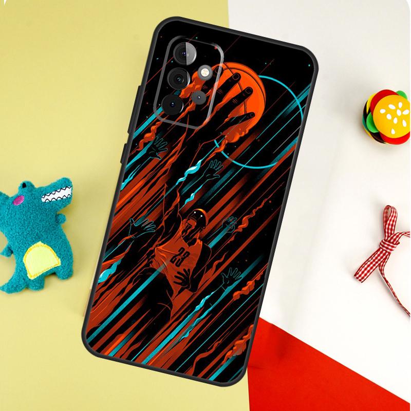 Спортивный чехол для телефона Samsung Galaxy A05 A06 A16 A54 A34 A14 A55 A35 A15 A53 A33 A13 A22 A32 A52 с рисунком Баскетбольный спорт