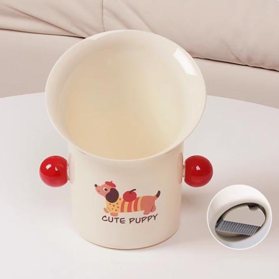 Настольное мусорное ведро Милое мусорное ведро с мини-щеткой для уборки Забавные колбасные губы Маленький мусорный бак для офисного стола туалетного столика