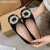 Fashion Women Flats Shallow Shoes Pearl Fashion Loafers Shoes Woman 2024 Trend Winter Soft Dress Shoes Classic Cozy Mujer De Zapatillas