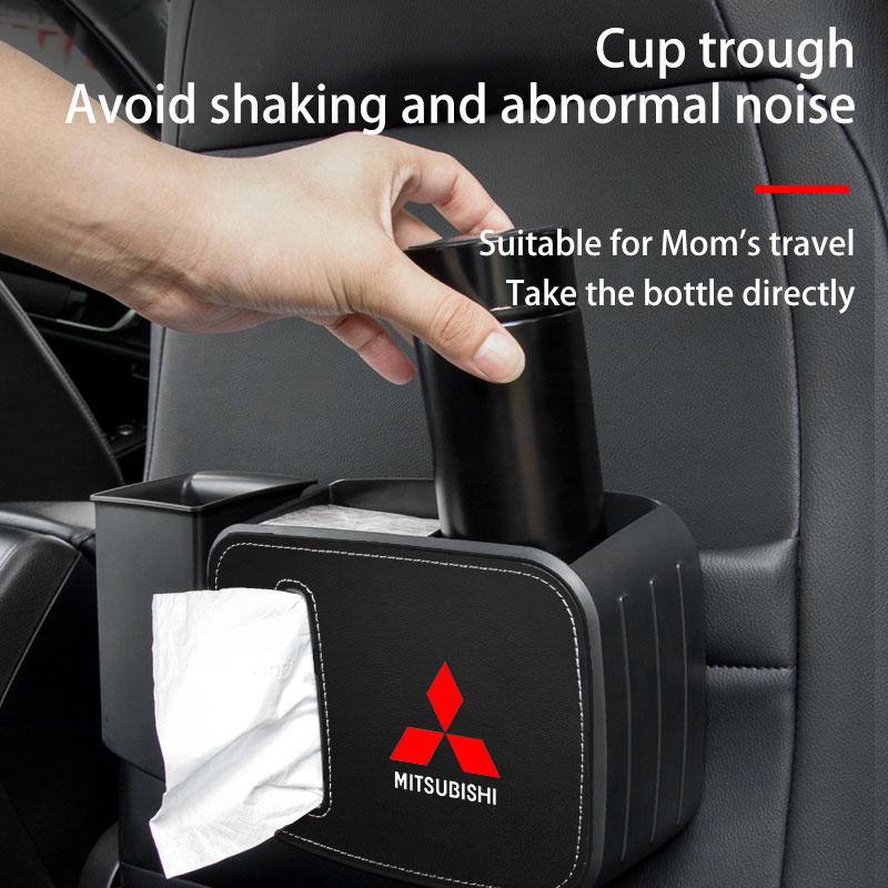 Car Seat Trash Can with Paper Box Pressing Type Trash Car Accessories For Mitsubishi Mirage G4 DV5 knuz4