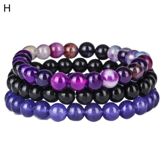 3 шт./компл. каменный браслет три в одном очаровательная эластичная веревка натуральный синий золотой тигровый глаз агат камень