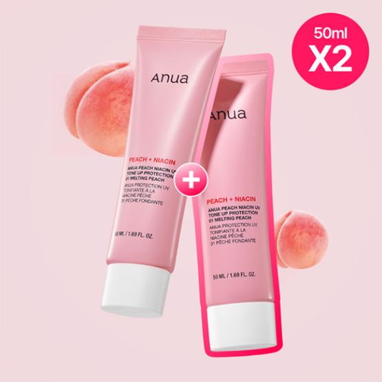 Anua Персиковый ниацин УФ-тоник Защита (1 + 1) SPF 50+ PA++++ 50 мл*2 шт.