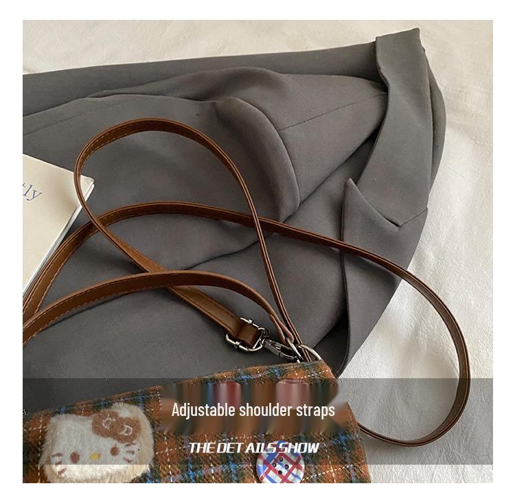 Корейский стиль клетчатая мультяшная сумка кроссбоди для родителей и детей - Ретро и универсальная