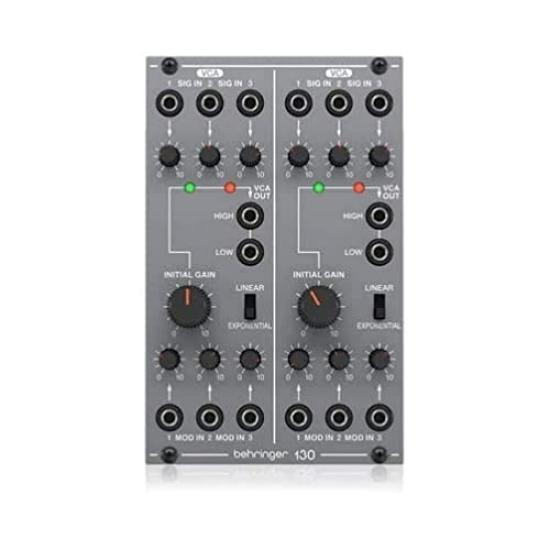 Behringer Аналоговый модульный синтезатор Eurorack, совместимый с Eurorack, аналоговый двойной VCA-модуль SYSTEM100 Series 130 DUAL VCA, серый