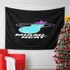 Miami Heat Logo with Neon Style Pattern Wall Hanging Tapestry Decorative Tapestry Home Decor for Bedroom and Living Room