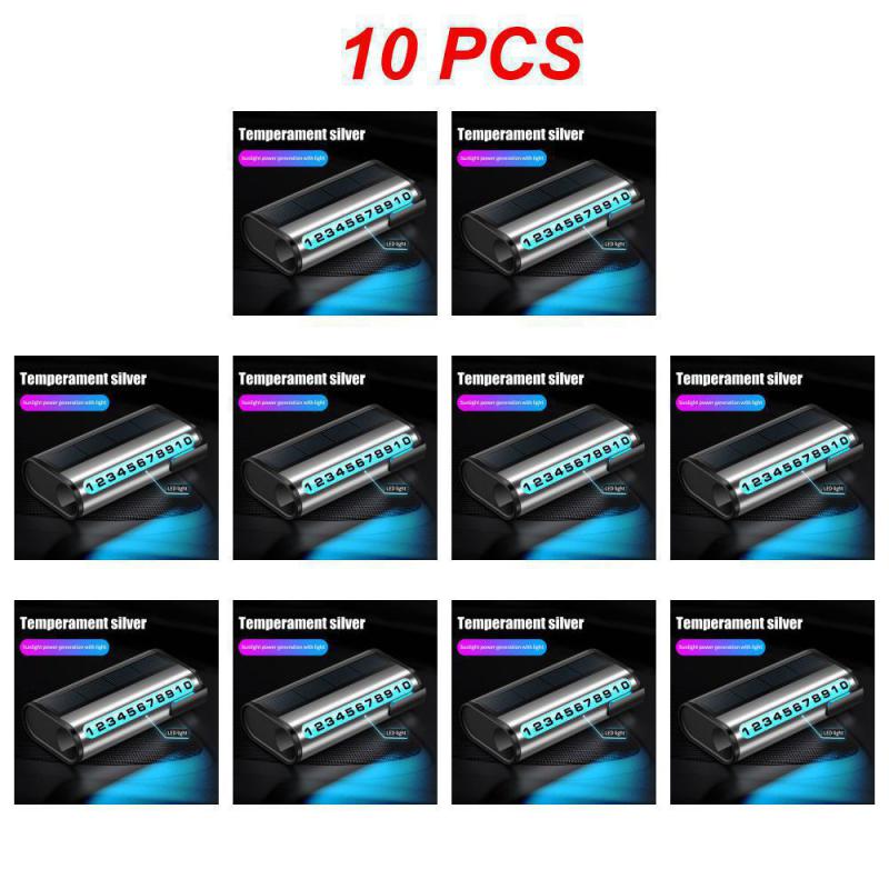 1~10 шт. номерной знак парковки автомобиля светящаяся карта парковки автомобиля солнечная зарядка временная остановка номер телефона карта для украшения автомобиля