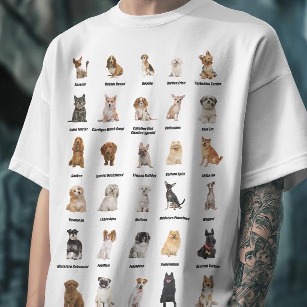 Dog Breeds Graphic Shirt: Dog Lover Gift