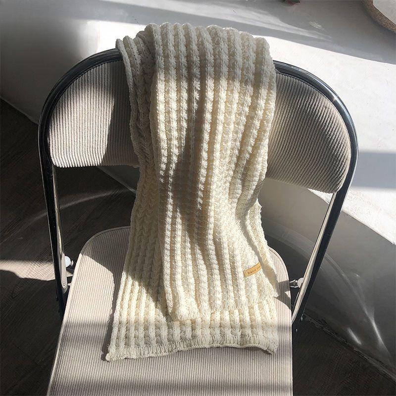 Versatile Men's Black Knitted Scarf Winter Korean Style Thickened Warm Autumn Winter Neck Warmer