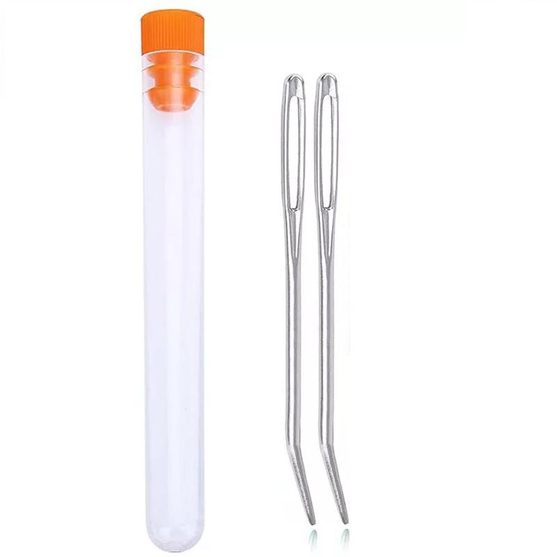 Набор игл для вязания пряжи, гобеленовые иглы с загнутым кончиком для пряжи, иглы с большим ушком и тупым ушком для ручного шитья, вязания крючком