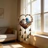 Heart Shaped Wind Chime Bird Design Metal Bells Decorative Hanging Ornament for Garden Patio Outdoor Balcony Yard