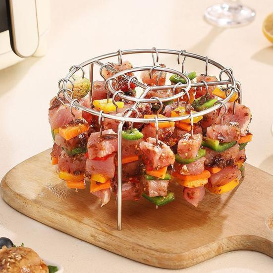 Подставка-шампур для аэрофритюрницы, решетка-гриль с 48 шампурами, круглая