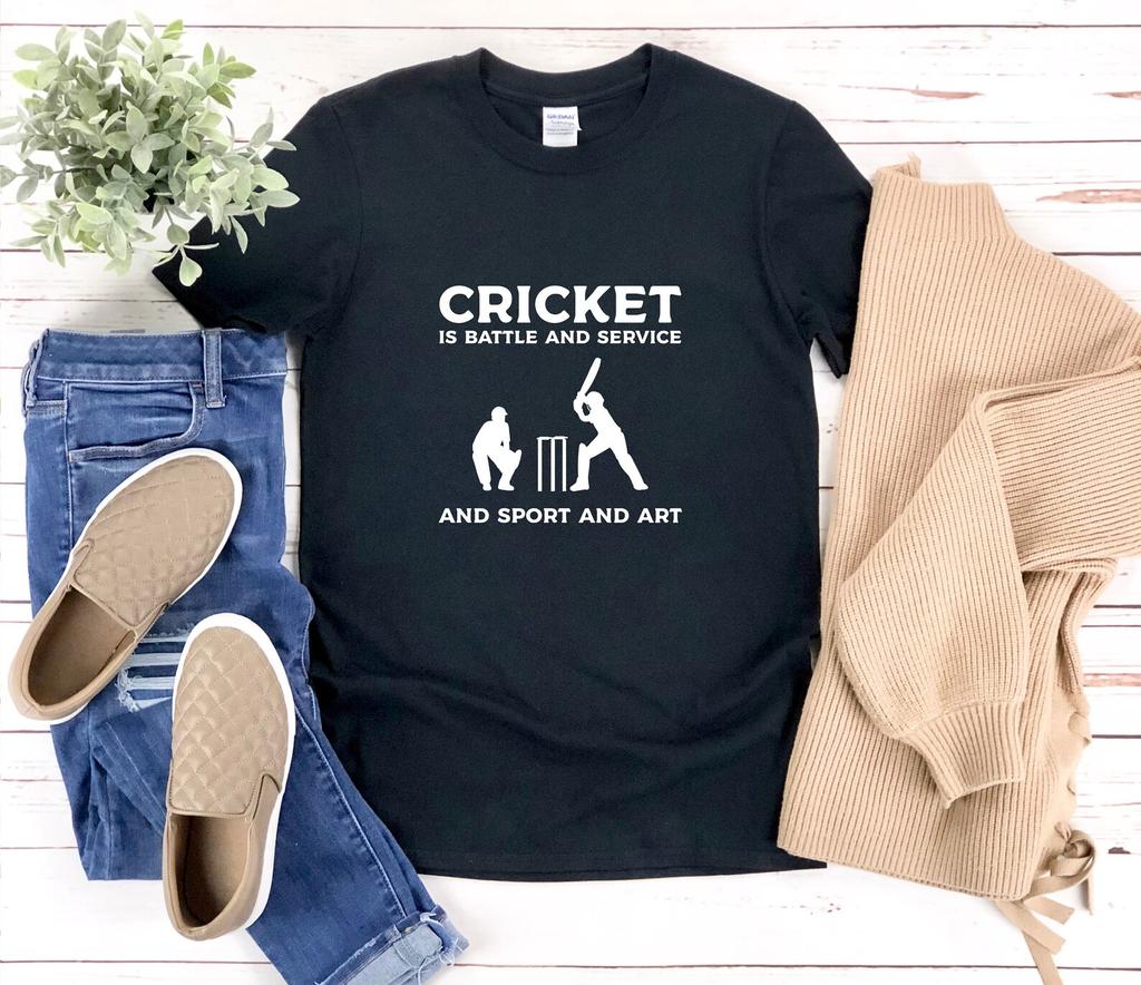 Cricket Player and kids tshirt, Cricket and kids tshirt, Cricket Is Battle And Service And Sport And Art, Cricket Coach Gift, Cricket Gifts