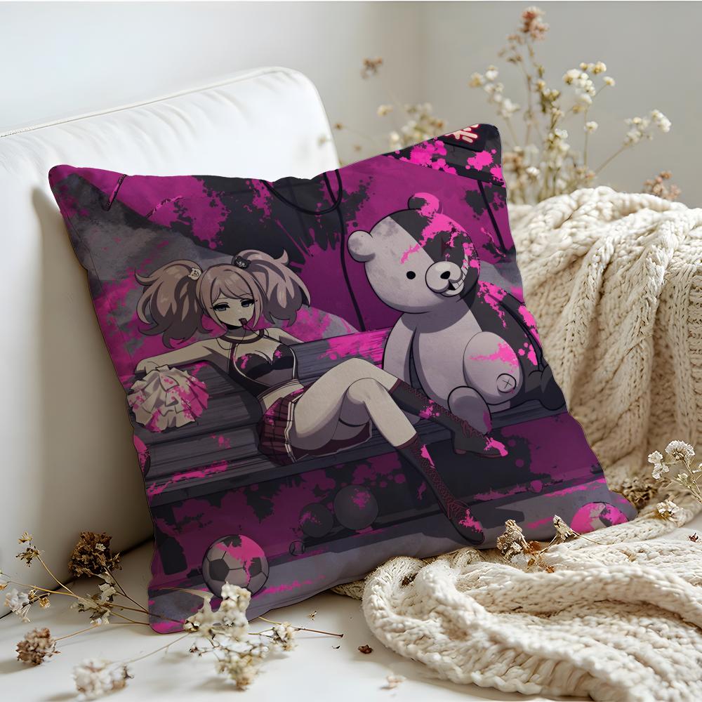 Cushion Cover Linen SkinFriendly Soft Decorative Case for Sofa Home Decor Anime KWaii DDanganronpa Pillow cover