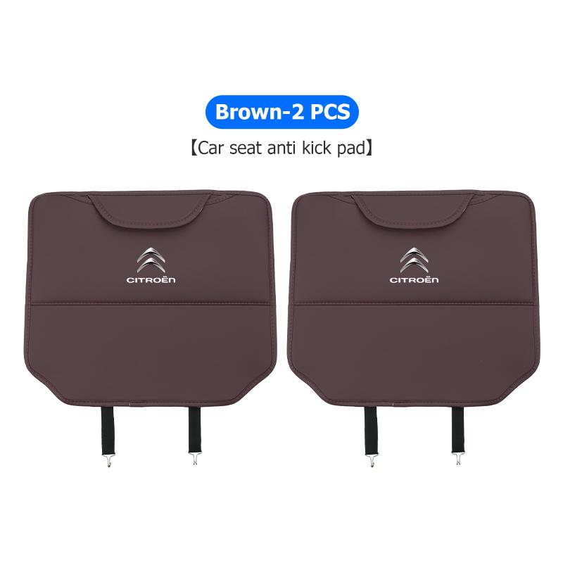 POOR1 Leather Car Seat Back Protector Kick-Proof Anti Slip Child Mat For Citroen Jumper Celysee Cactus Picasso Aircross Saxo Grand