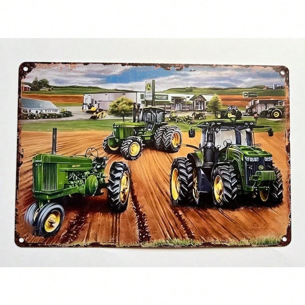 Винтажная жестяная металлическая табличка John Deere Настенное искусство в стиле farmhouse Гараж Мужская берлога Подарок