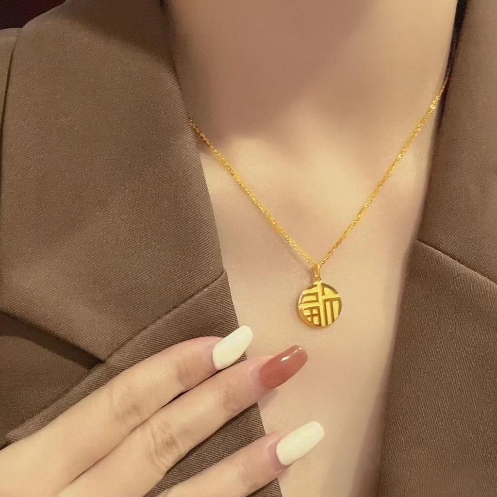 Женское летнее роскошное ожерелье из титановой стали - Дизайн высокого класса, кулон на ключицу