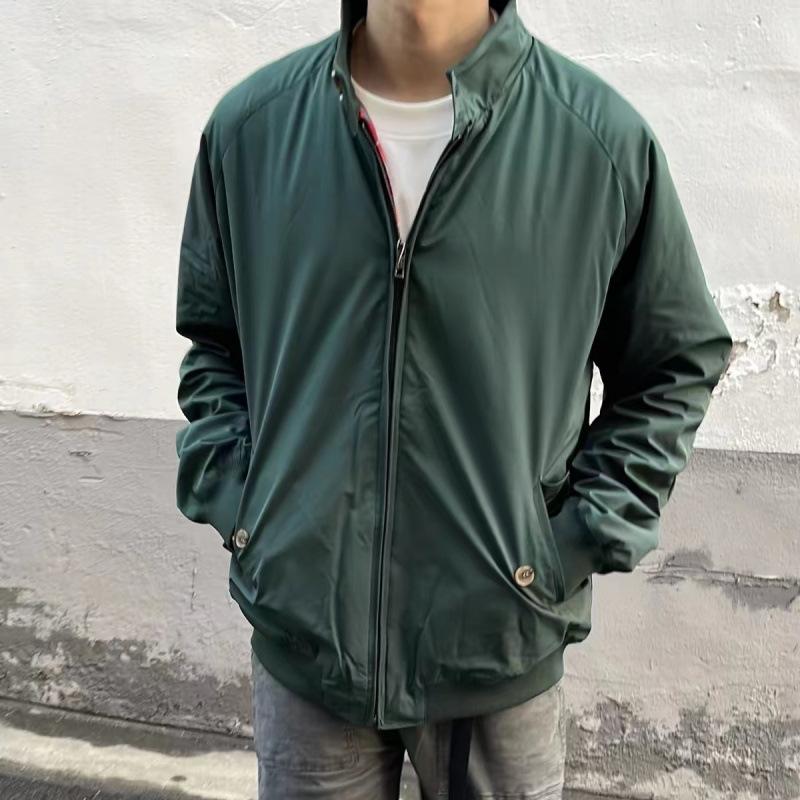 Jacket Retro Casual Workwear Spring Autumn Jacket Khaki Stand Collar Motorcycle Windproof