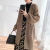 Loose Lantern Sleeves Without Buttons Medium Length Knitted Cardigan Women Autumn Long Sleeved Sweater for Women Cardigan Tops