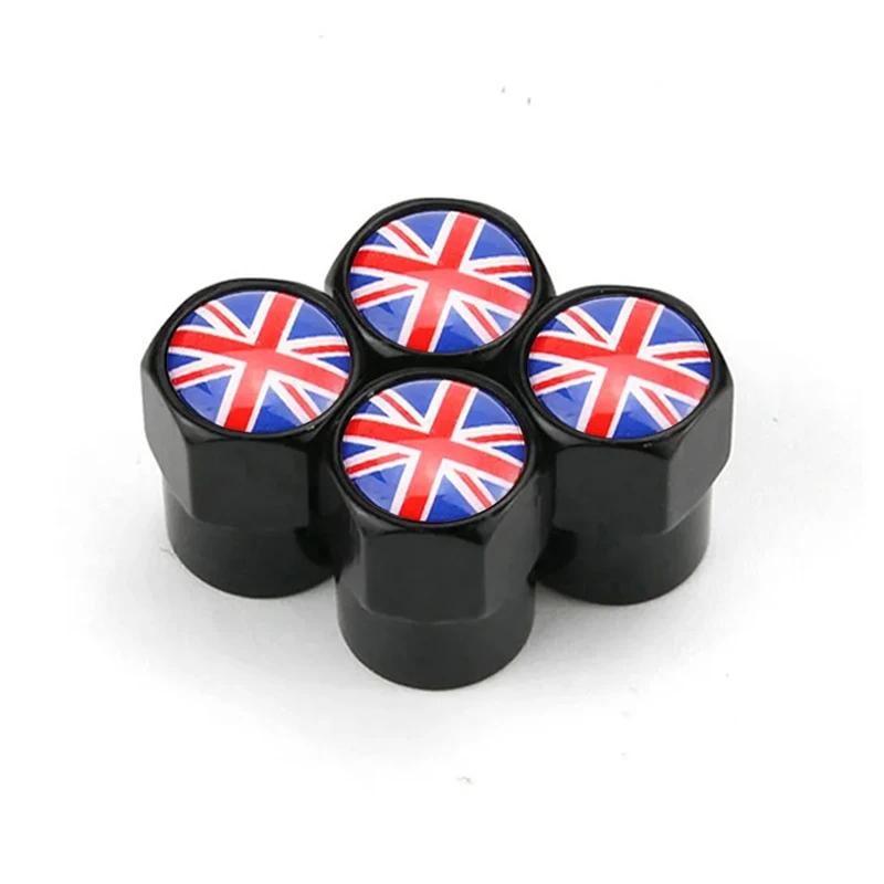 4Pcs UK Flag Car Wheel Tire Stem Air Valve Caps Covers For MINI COOPER S JCW F55 F56 R55 R56 R60 F60 Exterior Auto Accessories q6