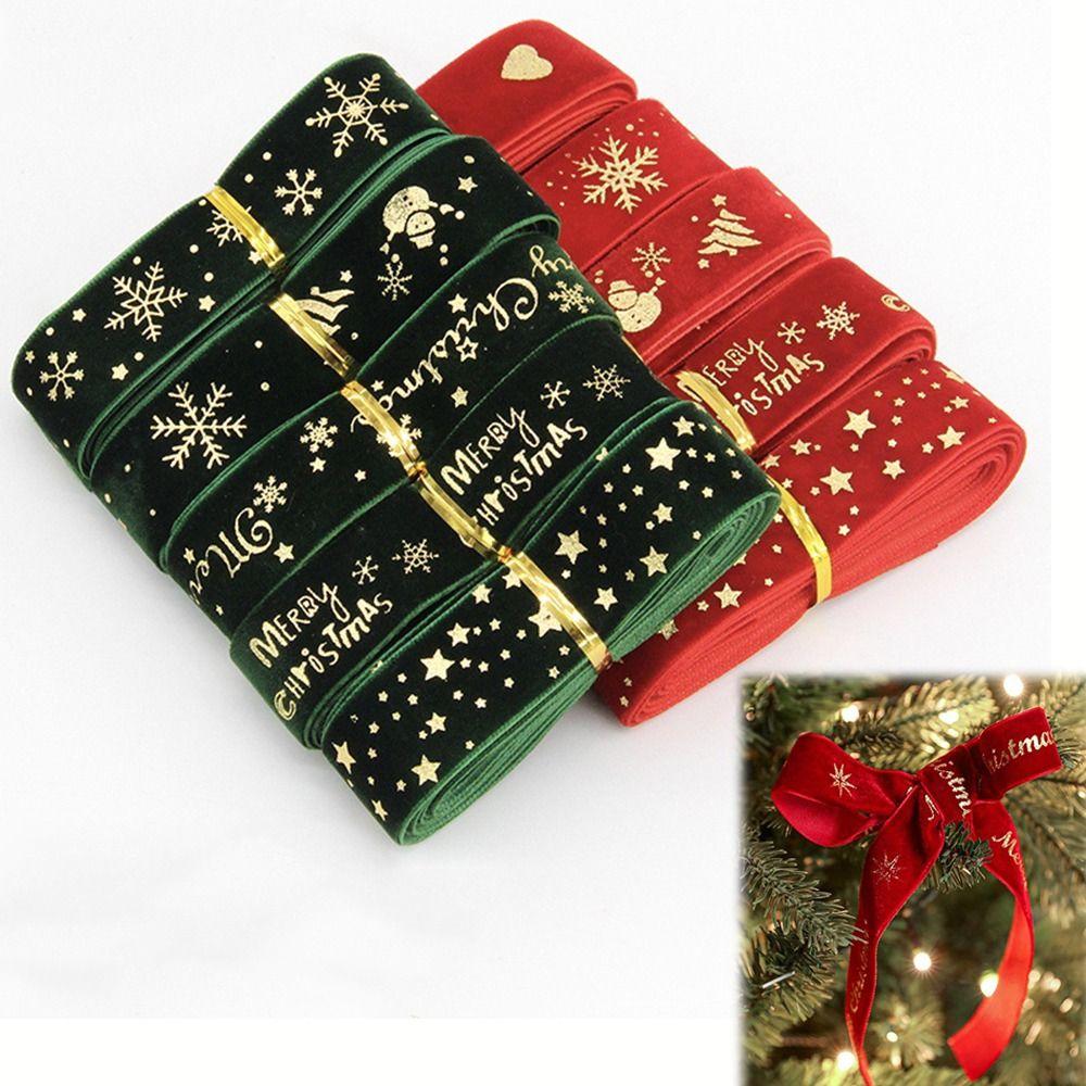 2.5CM Width Wired Velvet Ribbon High-Quality Christmas Packaging Ribbon Bow Making