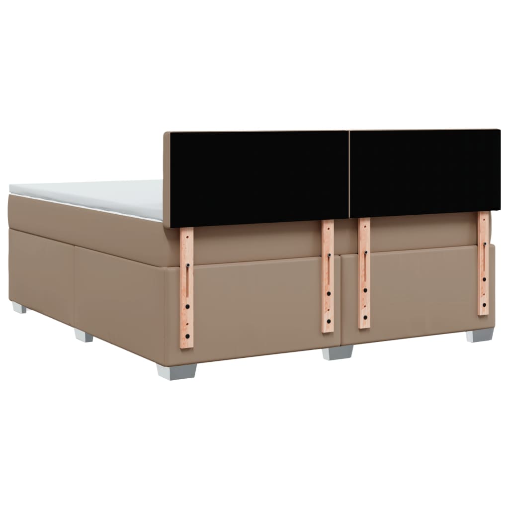 Box Spring Bed Mattress Cappuccino Brown 180 x 200 cm Artificial Leather