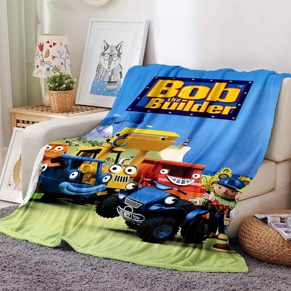 Bob the Builder Theme Printed Blanket - Perfect for Couch, Bed, Travel & Outdoor Use | Machine Washable, Cozy & Durable.