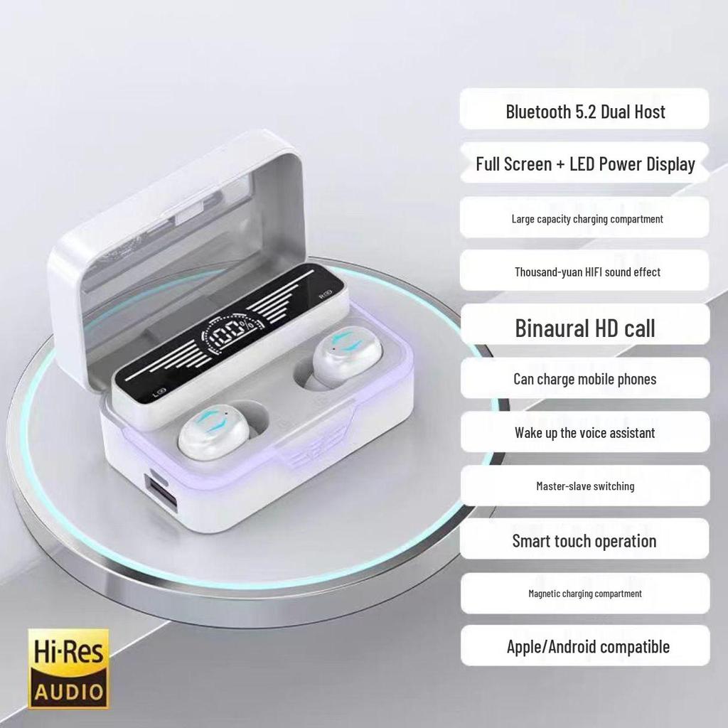 High-Fidelity In-Ear Wireless Bluetooth Earphones with Type-C Charging, Mirror Finish, and Extended Battery Life for Running