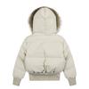 Mens Oversized Retro Embroidered Puffer Jacket With Faux Fur Collar Winter Warm Cotton Coat