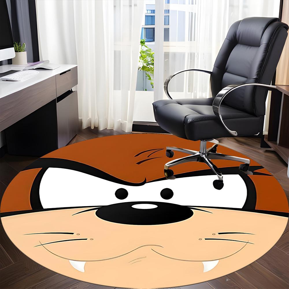 1PC Looney Tunes Cartoon Office Round Area Rug, Indoor Mat Suitable For Office, Under Office Chairs Bedroom Living Room Home Decor DT1212046