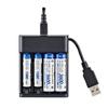 Интеллектуальное зарядное устройство на 4 гнезда для Ni-MH аккумуляторов AA/AAA Быстрая зарядка USB Plug and Play