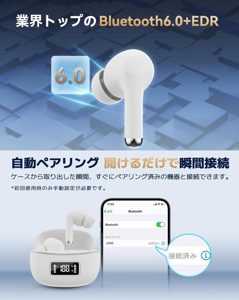 Bluetooth Wireless AI ENC IPX7 Up to 60 Hours of 2025 Latest Bluetooth Sound Low Instant Single or for Web and Compatible with iPhone and Android