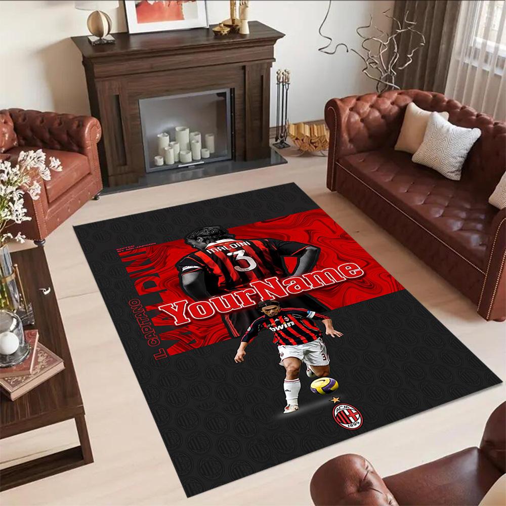 Ac Milan Customize Text Area Rug Suitable for Entryway Bedrooms Outdoor Study room Anti-slip Rug Office home decor Perfect Gift for Women/Men