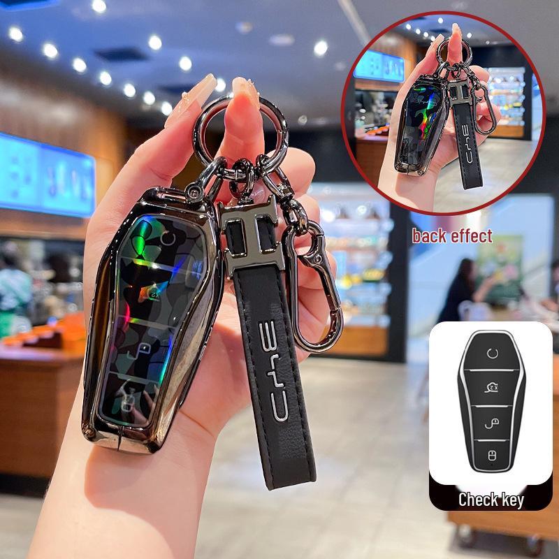 BYD Key Case for Song Plus, Qin DMi, Han EV, Dolphin, Seagull - Metal Buckle Full Coverage Accessories