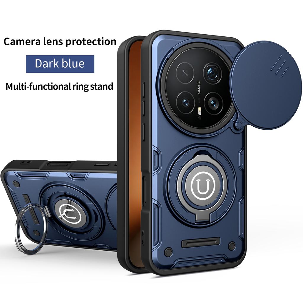 Противоударный чехол-броня с защитой от падений Fundas для Honor Magic 7Pro 8 Pro, чехол для телефона с выдвижной защитой объектива камеры и металлическим кольцом-держателем
