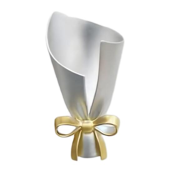 Брошь Миниатюрный дизайн вазы Легкая брошь из сплава с бантиком Гладкая блестящая отделка Носимый значок Художественный аксессуар