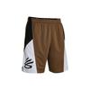 Curry Splash Color Block Elastic Waist Basketball Shorts Men Shorts Brown 1380327-498