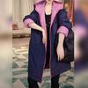 Женская Мода Свободное Теплое Хлопковое Пальто Зимняя Двусторонняя Куртка с Капюшоном Элегантная Повседневная Верхняя Одежда