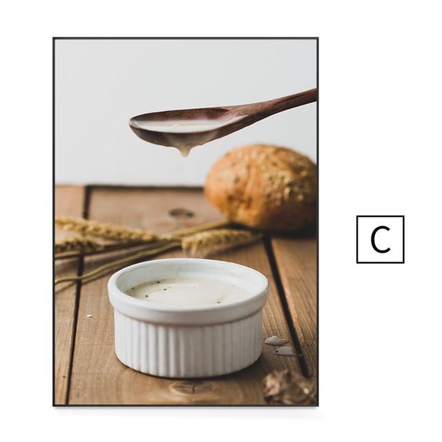 Скандинавский завтрак, еда, постер, кофе, пшеничный хлеб, черника, вафли, холст, картина, модульные настенные художественные фотографии, украшение для кухни